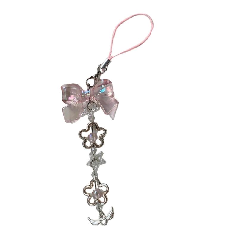 Trendy Bowknot Charm Stylish Keychain Fringe Chain Durable Phone Lanyard Long Lasting Phone Jewelry Suitable for Phone