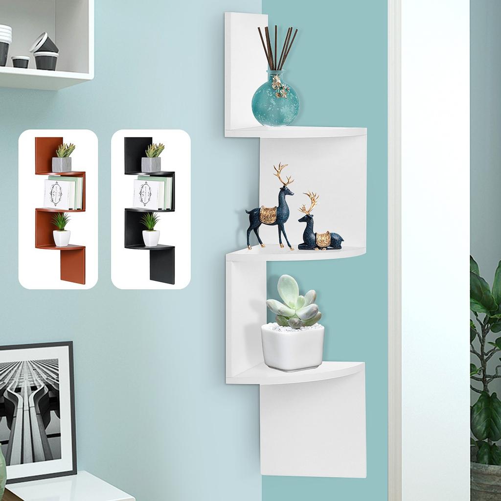 Wall Shelves 3Tier Modern Floating Corner Shelf Wall Mount Display