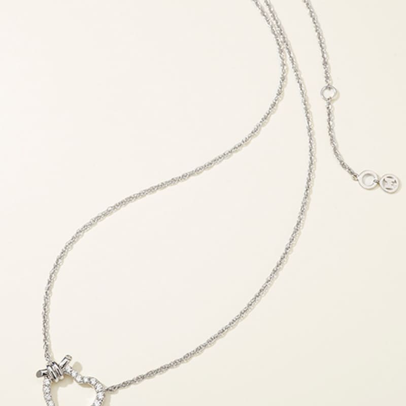 METROCITY JEWELRY Cuore Sterling Silver White Necklace A231SN1002WPA