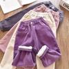 Kids Warm Pants Boy Girls Autumn Winter Thick Outer Wear Sports Trousers Children Clothes Casual High Waist