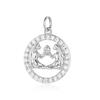 Zodiac Sign Copper Zricon Charm Round Constellation Capricorn Taurus Aries Pendant for Bracelet Necklace Making