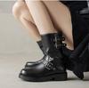 Women's Round Toe Thick Heel Retro Mid-Top Western Boots