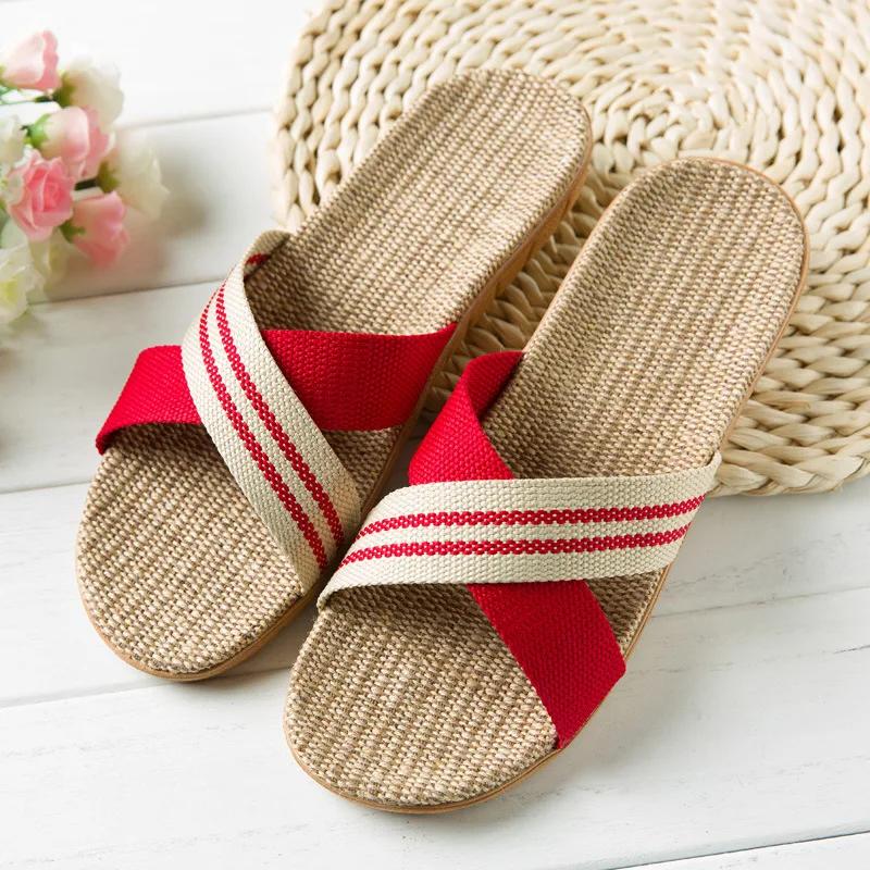 Summer Linen Women'S Slippers Flat Sandals Home Color EVA Lightweight Shoes For Women Casual Slippers 2025