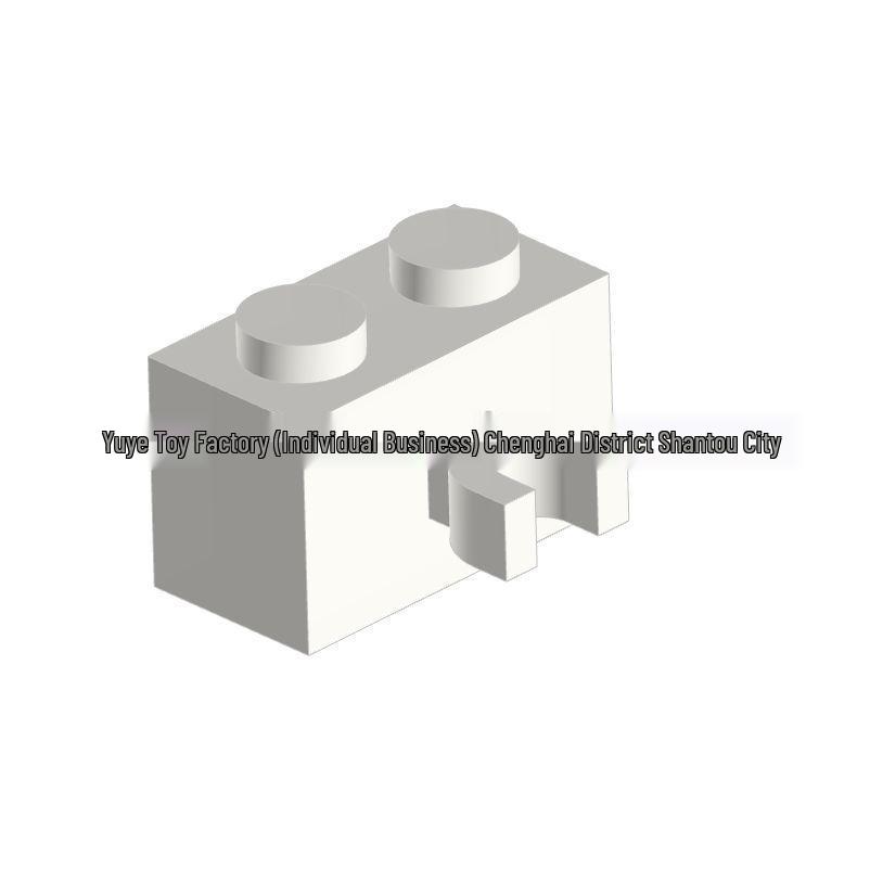 Interlocking Educational Building Blocks: 1x2 Brick with Horizontal Clip 0.5kg белый