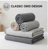 Plaid Print Washable Cotton Summer Cooling Quilt Lightweight Breathable Machine Washable for Student Dorms Single Double Beds Air Conditioner Rooms