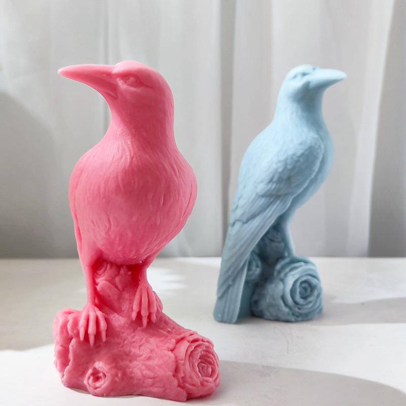 3D Crow Silicone Mold Handcrafted Scented Candles Creative Crow Theme Desktop Decorations Home Decor New Style