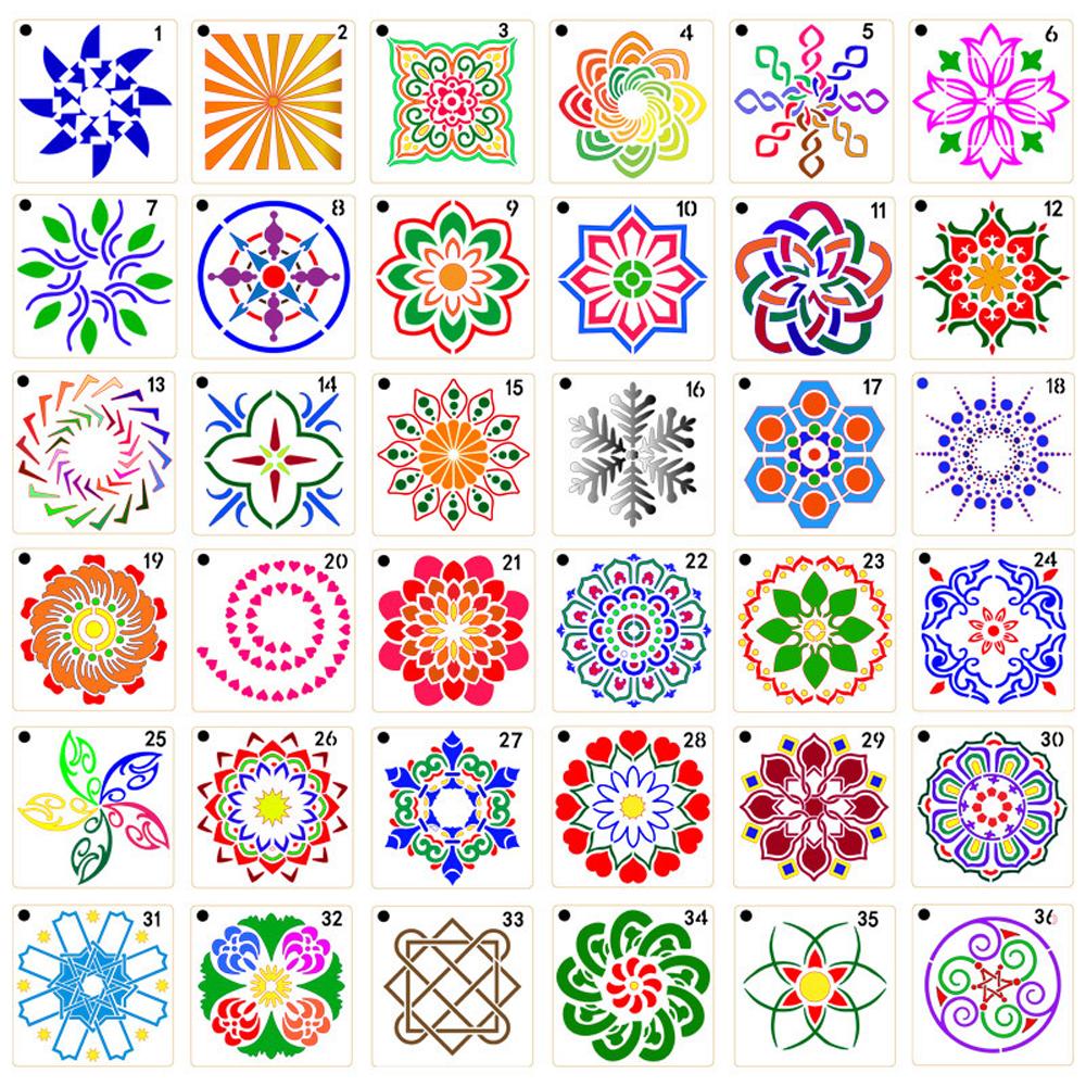 Craft Card Making Painting Template Painting Stencils Hollow Drawing Tool Mandala Pattern
