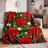 1pc Christmas Poinsettia Blanket Warm, Cozy, And Soft, Suitable for Sofas, Beds, Cars, And Office Use.Perfect for Camping And Travel, Making It a Grea