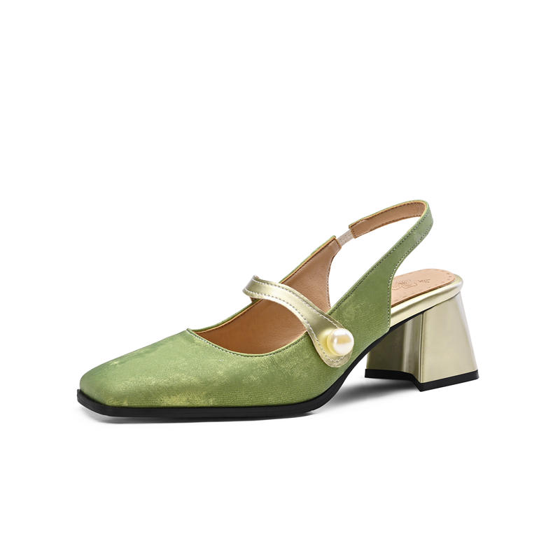 Women's high-heeled sandals spring and summer new simple and comfortable thick heel large size light mouth bag head sandals