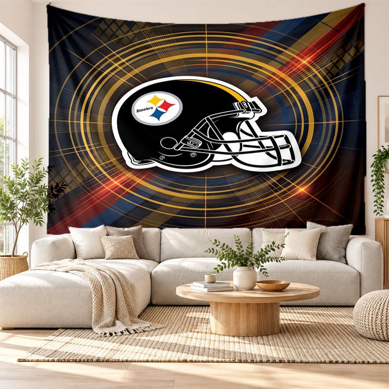 Pittsburgh Steelers Wall Tapestry, Soft Fabric Wall Hanging, Decorative Backdrop For Bedroom Home Wall Art