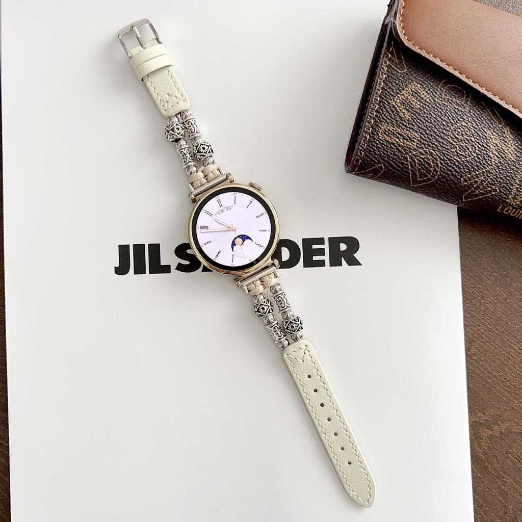 The New Chinese Tibetan Silver Leather Strap Is Suitable For Huawei Gt54 Watch, Apple Iwatch10 Strap, Samsung Xiaomi 89.