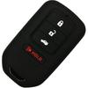Qty(2) Alegender Black Silicone Smart Key Fob Cover Case Skin Protector for 2013 2014 2015 2018 Honda Accord EX EX-L Touring Civic 4 Buttons Smart