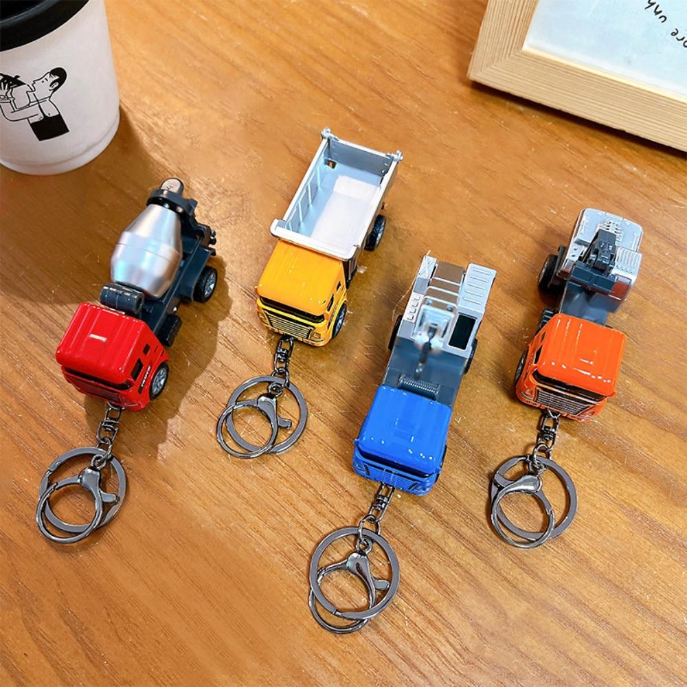 Cartoon Pullback Car Toy Pendant Movable Wheels Truck Key Pendant  Key/Backpack Decor