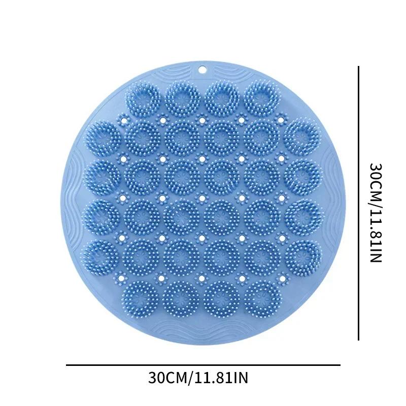 Bathroom scrubbing tools Brush Silicone Rub Back Brush Bathroom Non-slip Wash Foot Pad Shower Mat with Sucker Bath Massager Pad