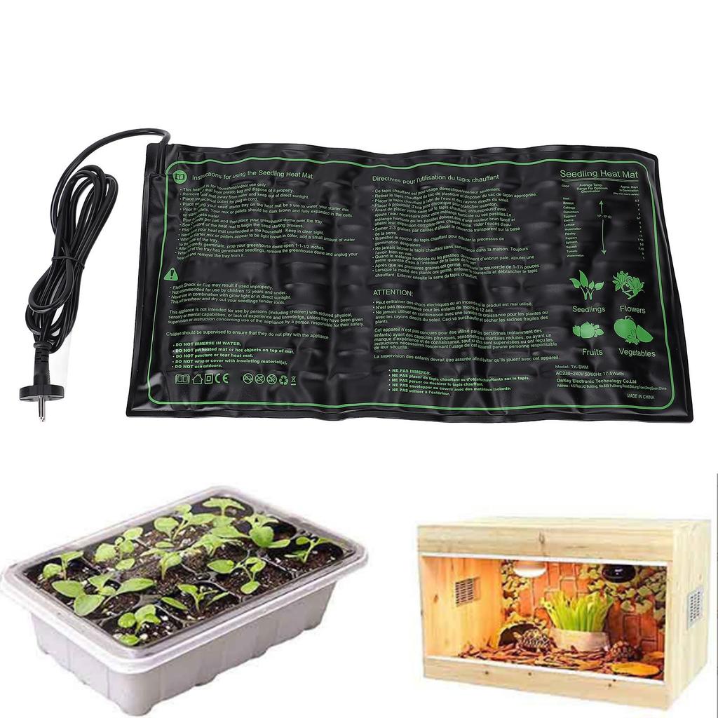 20x10in Seedling Heat Mat PU Water Proof Warm Hydroponic Plant Heating Pad Mat for Seed Germination