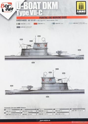 Border Model 1/35 German Navy U-Boat Type VIIC Surface Navigation Model Plastic Model BS001 Molded Color