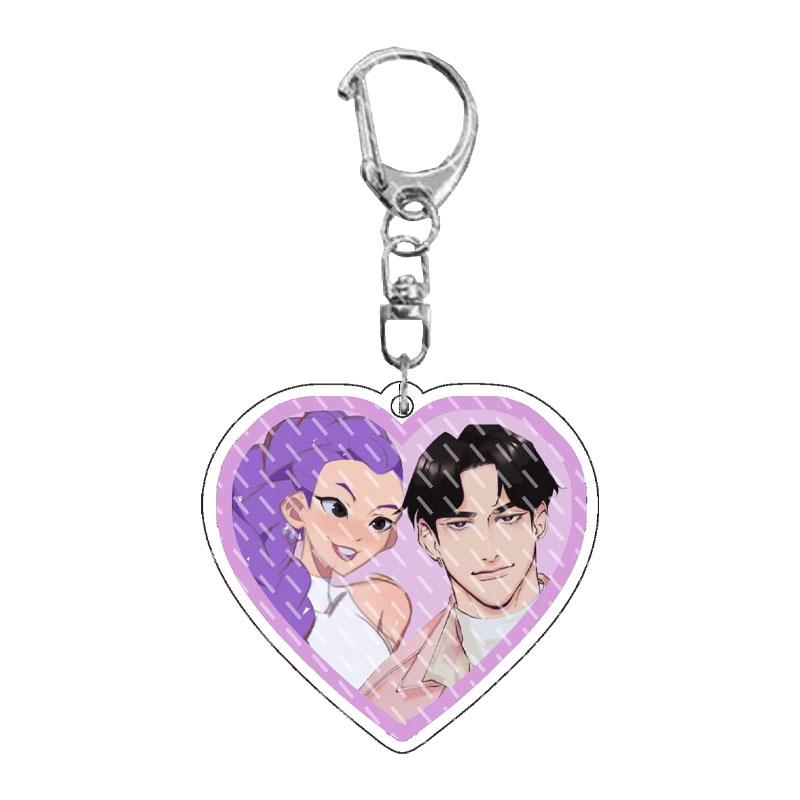 

Demon Hunters Anime K-Pop Superstar Saja Boys Keychain Unters Huntr/x Baby Self Made Acrylic Keyring Pendant Mira Rumi Zoe 5Cm