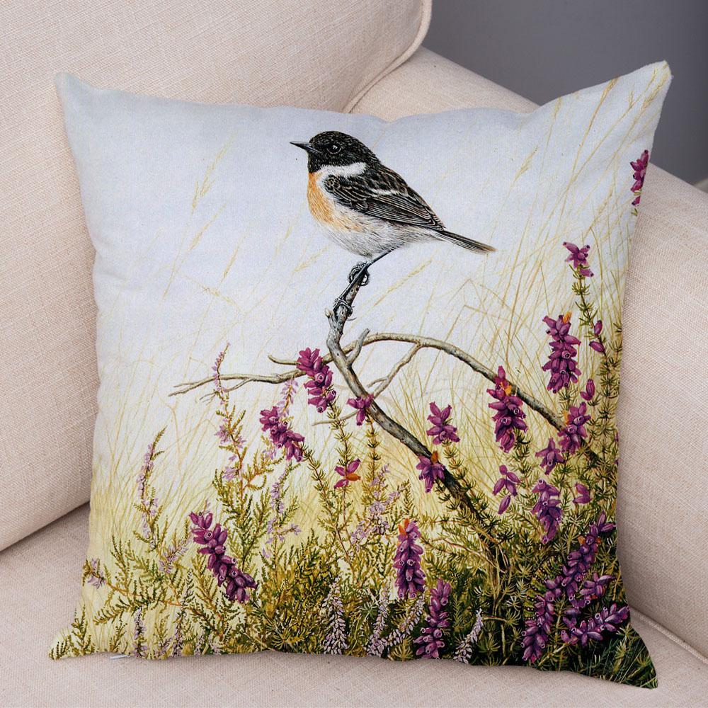 Home Decor Small Animal Fox Bird Squirrel Cushion Children's Room Study Living Room Bedroom Sofa Cartoon Animal Print Pillowcase