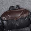 Thick Men Cowhide Leather Jacket Warm Genuine Cow Leather Duck Down Coat For -25~0 Degree Winter Clothing
