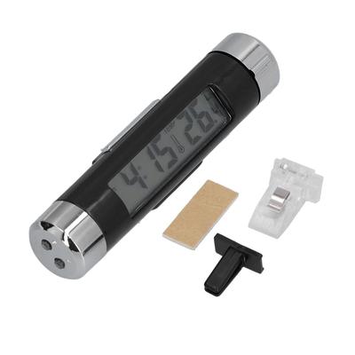 K01 Car Thermometer Battery Powered Multifunctional Luminous LCD Car Dashboard Clock