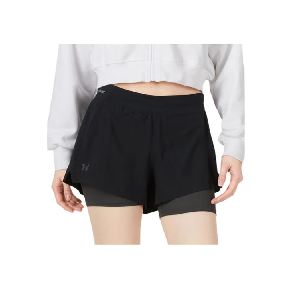 Under Armour Pure Color Elastic Waist Casual Breathable Shorts Women Bottoms Grey 1326987-010