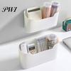 Wall-mounted Storage Box 2Pcs Wall-Mounted Kitchen Organiser Easy-clean Plastic Organizer Space-saving Container for Home Bathroom