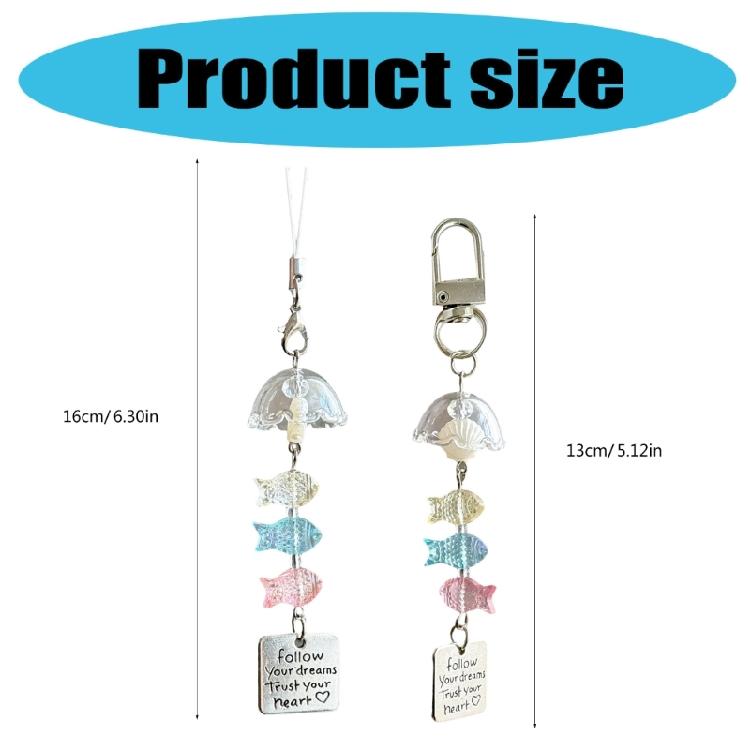 Resin Fish Wind Chime Phone Chain Travel Accessory Decorations Phone Pendant for Everyday Use Travel and Party Occasions