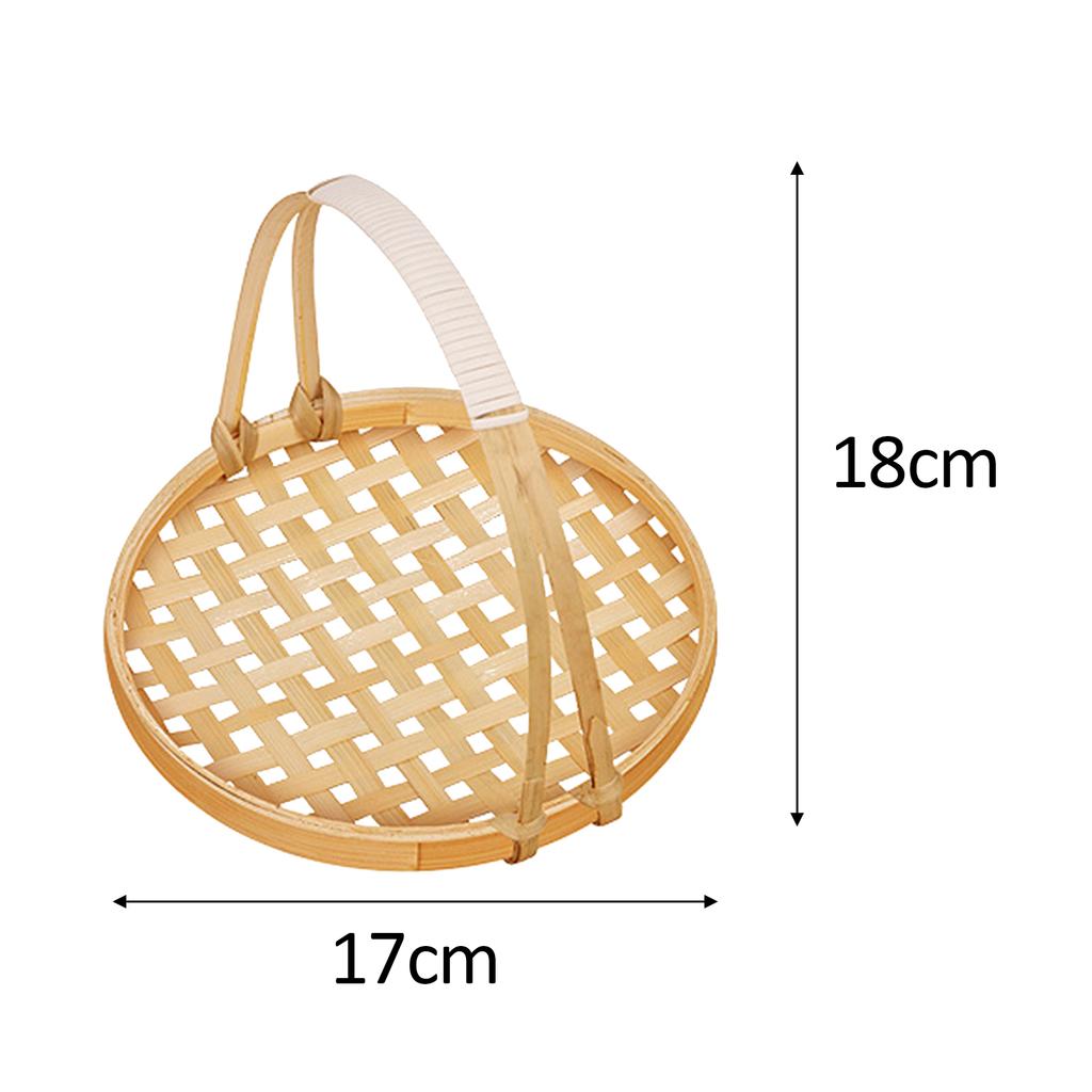 Bamboo Woven Fruit Basket Serving Trays Decor Food Storage for Home Kitchen Picnics Vegetable Storage Snack Organizer Stand
