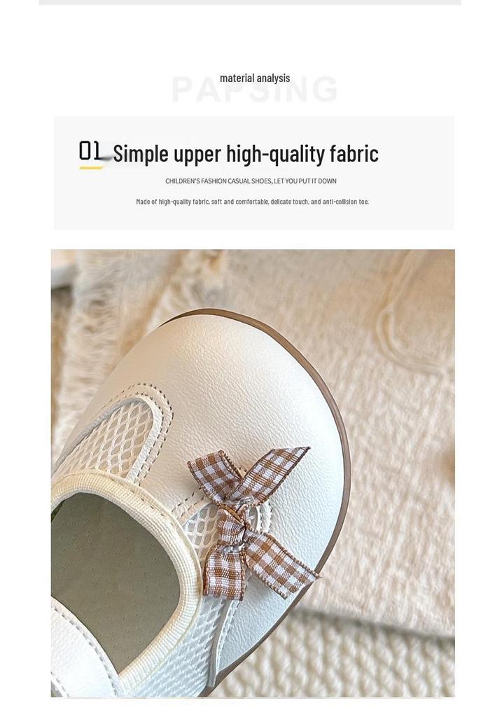 Girls' 2026 Spring White Leather Princess Loafers - Korean Style Soft Sole Low-Cut Shoes
