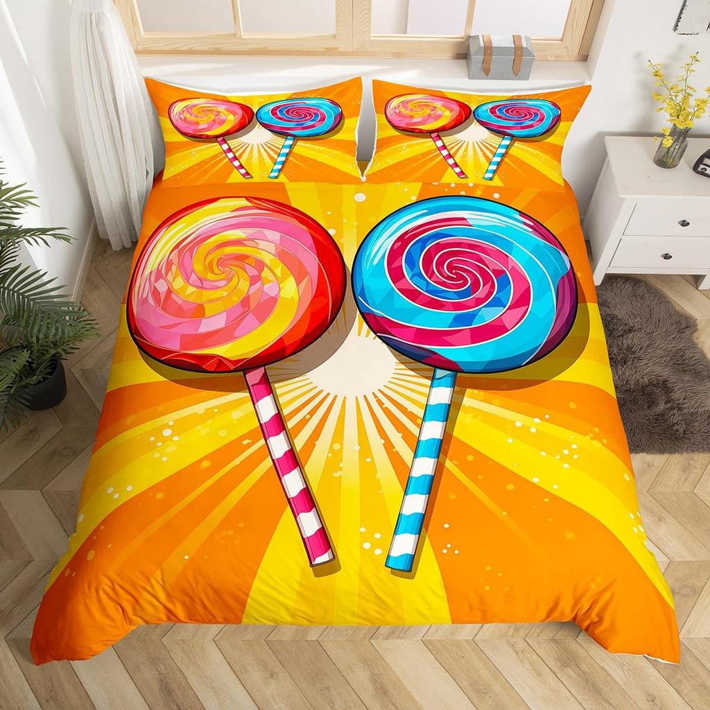 Candy Duvet Covers For Kids Boys Girls Queen King Size Lightweight Down Room Decor 2 Pillowcases And 1 Duvet Cover No Comforter