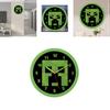 Minecraft Green Pixel Pattern Wall Silent Clock For Living Room And Bedroom Decor