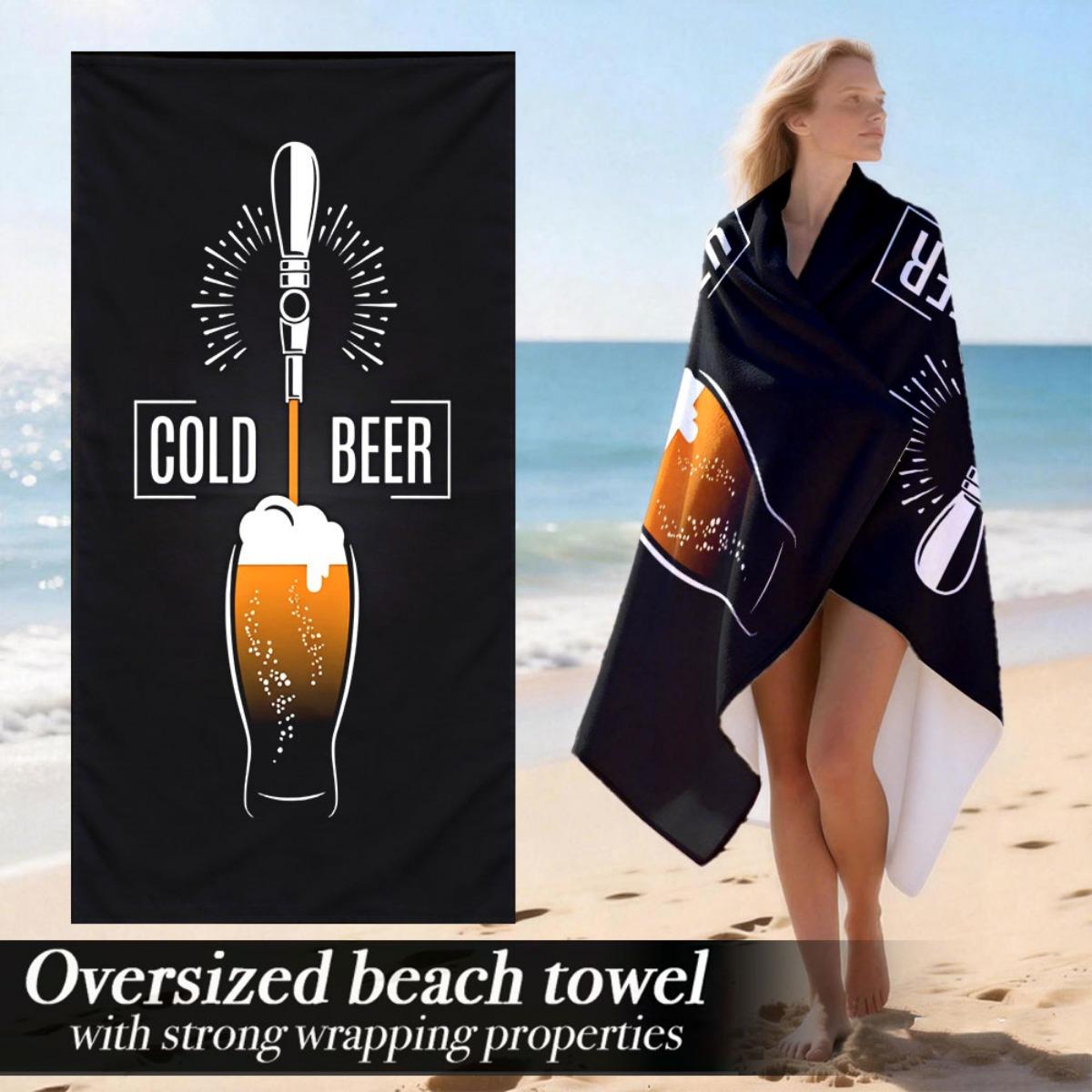 

Plush Microfiber Beach Towel, Oversized Oblong, Lightweight Luxury, Absorbent, Strong Wrapping, Modern Style, Polyester, Machine W30*H60(CM)