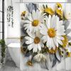 Daisy Shower Curtain, Bathroom Decorative Shower Curtain, Waterproof Shower Curtain with Hooks