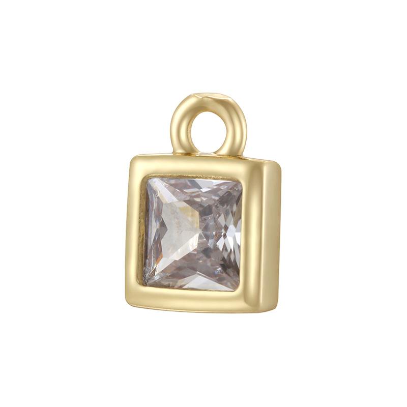 Light Luxury Twelfth Birthday Stone Sugar Cube Pendant Handmade Diy Bracelet Necklace Square Pendant Vd1939