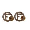 FENDI Rhinestone Ehuise Fendi Pierce gold Women Used