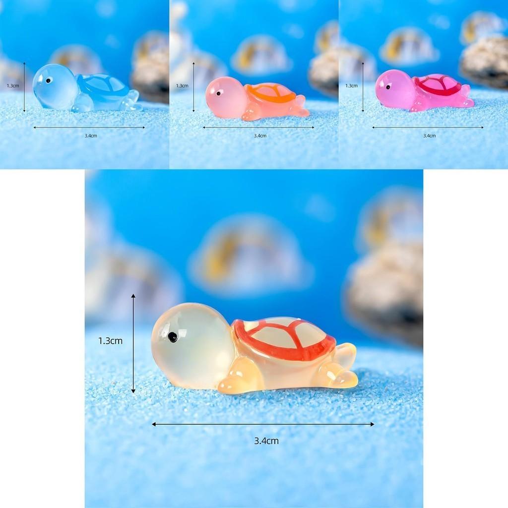 Colorful Luminous Resin Turtle Ornaments For Cartoon Style Tabletop Decorations