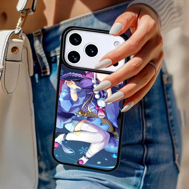 Genshin Impact Qiqi Manga Art Phone Case For iPhone 17 Air 14 15 13 12 Max Cover For Apple 14 15 16 16e 11 Pro Max Plus Coque