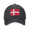 Custom Punk Unisex Cotton Flag Of Denmark Baseball Cap Adult Adjustable Dad Hat Unisex Women Sports