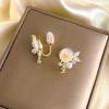 Chynian Earrings Flower Japanese Style Cute Earring Ladies Popularity It Doesn't Hurt Earring Silicone Covers Sway Compatible with Metal Allergies