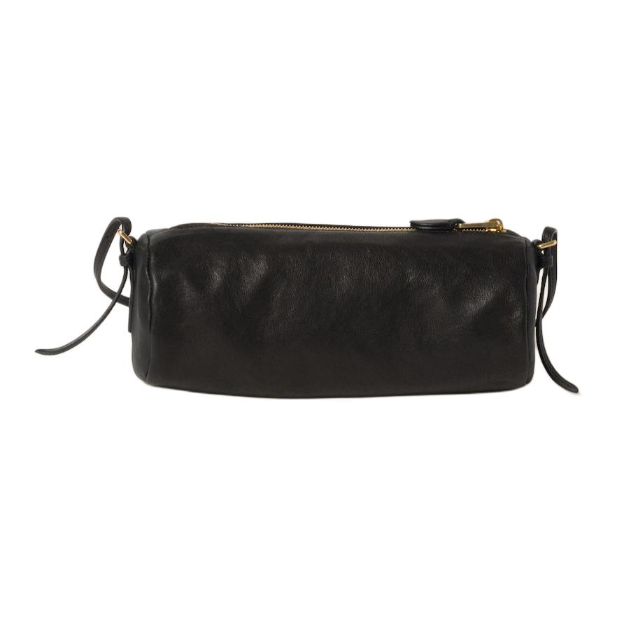 MIU MIU Geprägtes Buchstabenlogo Reißverschluss Napa-Leder Schulter-Crossbody-Tasche Damen Taschen Schwarz 5NE851_EFX_F0002