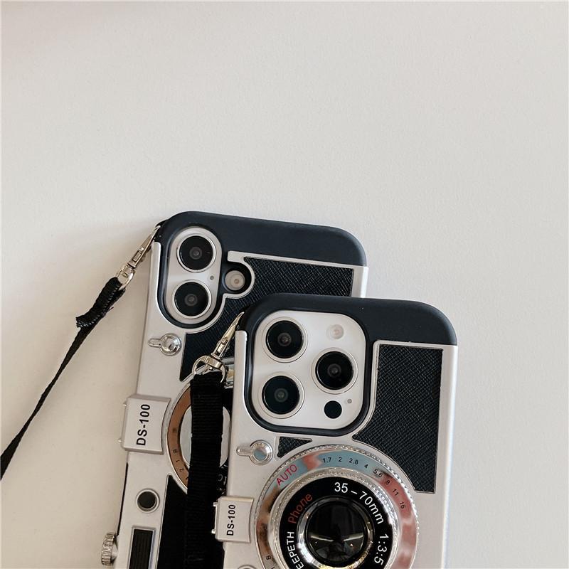 3D Retro Camera Phone Case Compatible with iPhone 11/12/13/14/15/16/17 and Pro Max