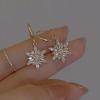 Luxury Rhinestone Snowflake Drop Earrings For Women Elegant Long Tassel Pearl Flower Earring New Year Birthday Jewelry Gifts