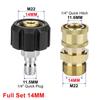 1 Set M22-14mm/15mm'den 1/4"'e Basınçlı Yıkama Adaptör Seti Sprey Püskürtücü Hızlı Bağlantı Elemanı Yıkama Tabancası Hortum Bağlantı Elemanları Konnektörler Dönerli