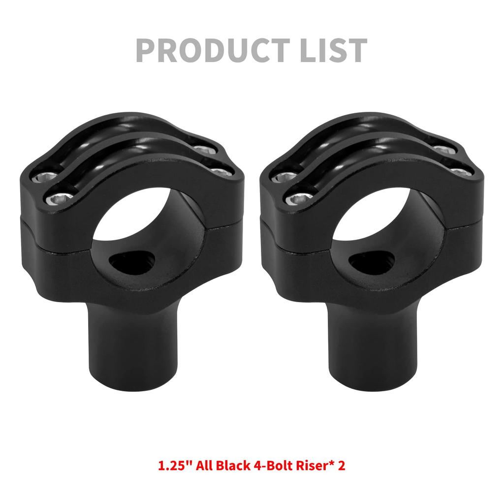 HDBUBALUS Motorcycle Handlebar Riser Universal Motorcycle Handlebar Riser 1.25" Handlebar Mount Bracket Clamp Adapter