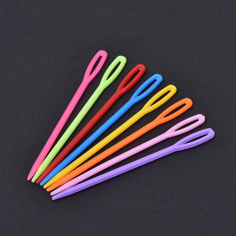 100PCS/Pack 7cm Sweater Needles Multiple Colored Plastic Large Eye Sewing Needle Crochet Suture Needle Handmade Gadget Tools ZYF