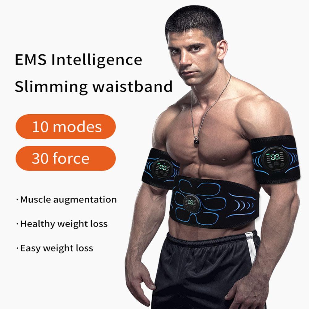 EMS Muscle Stimulator Abs Trainer Smart Abdominal Massage Toning Belt USB Recharge Fitness Massager Body Arm Waist Lose Weight