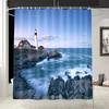 Seascape Wall Decor Portland Head Lighthouse Shower Curtain Landscape Artwork Tropical Ocean Art Curtain For Bathroom With Hooks