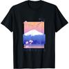Japanese Mountain Landscape Vaporwave Nature Flowers Snow T-Shirt