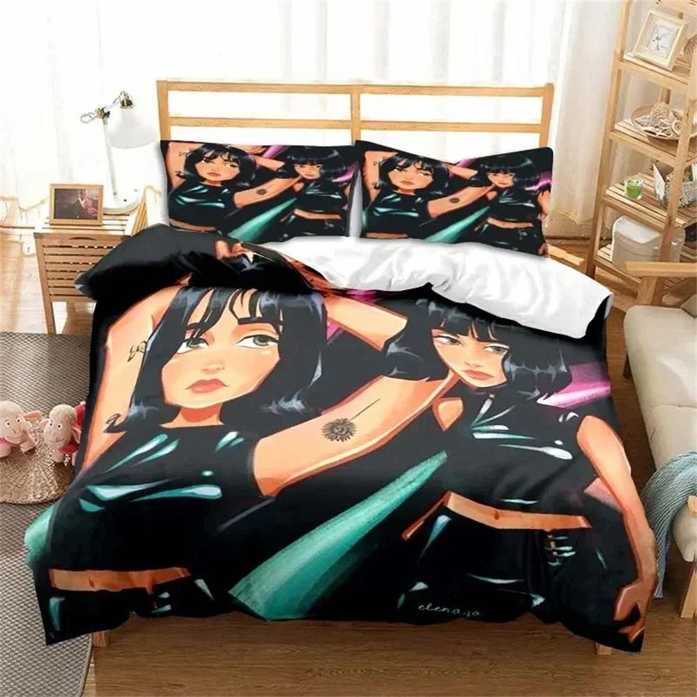 3D Print Spanish Singer A-Aitana Bedding Set,Duvet Cover Bed Set Quilt Cover Pillowcase,King Queen Twin Size Boys Girls Adults