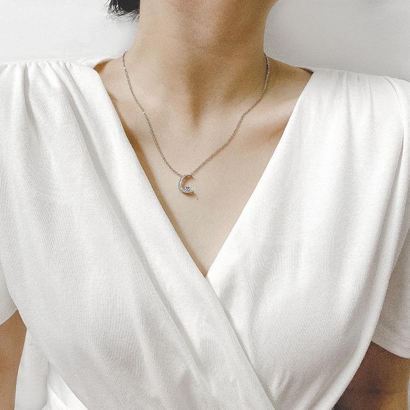 Korean-Japanese Star Moon Heart Necklace: Trendy, Simple, Cool Style for Women